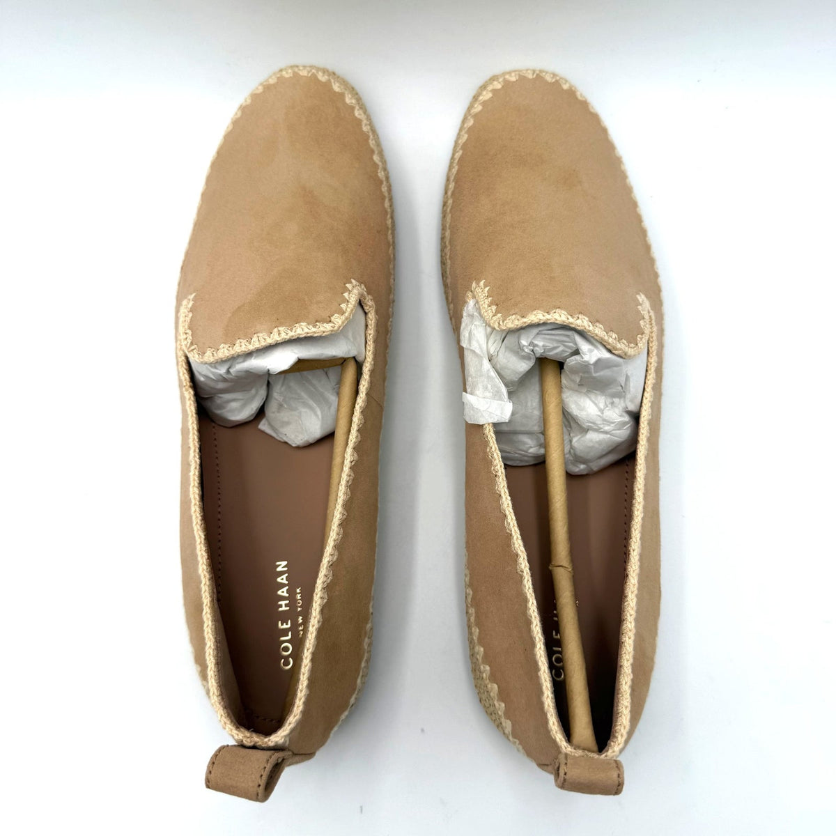 Cole Haan Womens Cloudfeel Asbury Espadrille Loafers Size 10.5 Tan Suede NIB