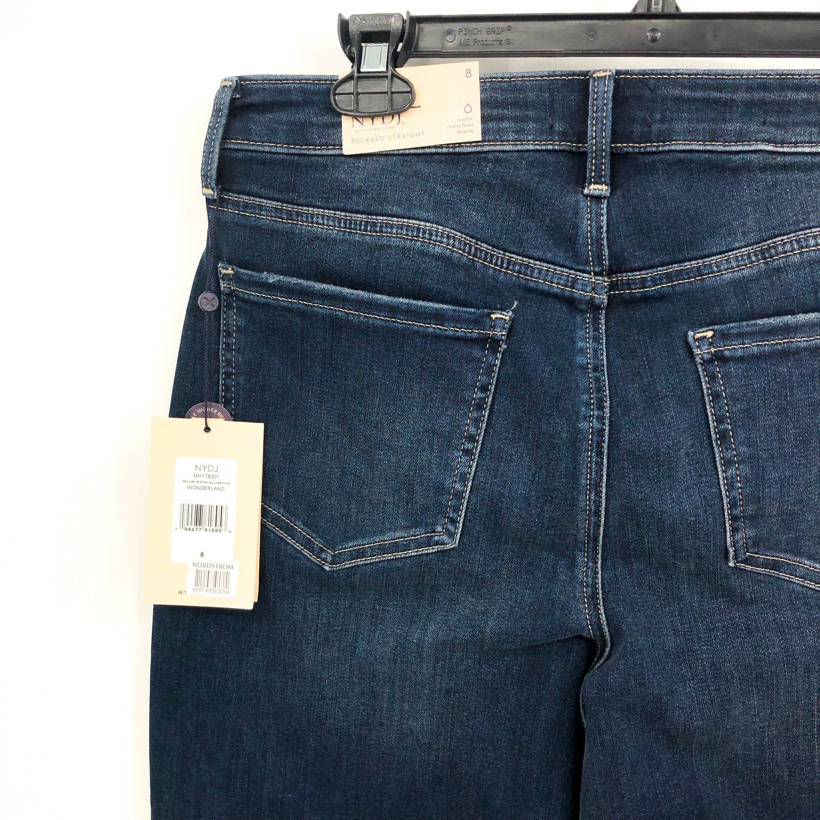 NYDJ Womens Straight Ankle Jeans 8 Blue Wonderland Relaxed Square Pockets NWT