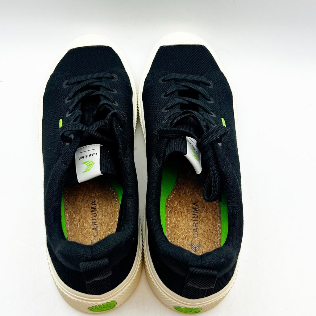 Cariuma IBI Low Casual Sneakers Mens 10.5 Womens 12 Black Bamboo Knit NIB