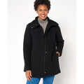 DENIM & CO. Women's Fleece Bonded Sherpa Jacket Medium Petite Black NWOT