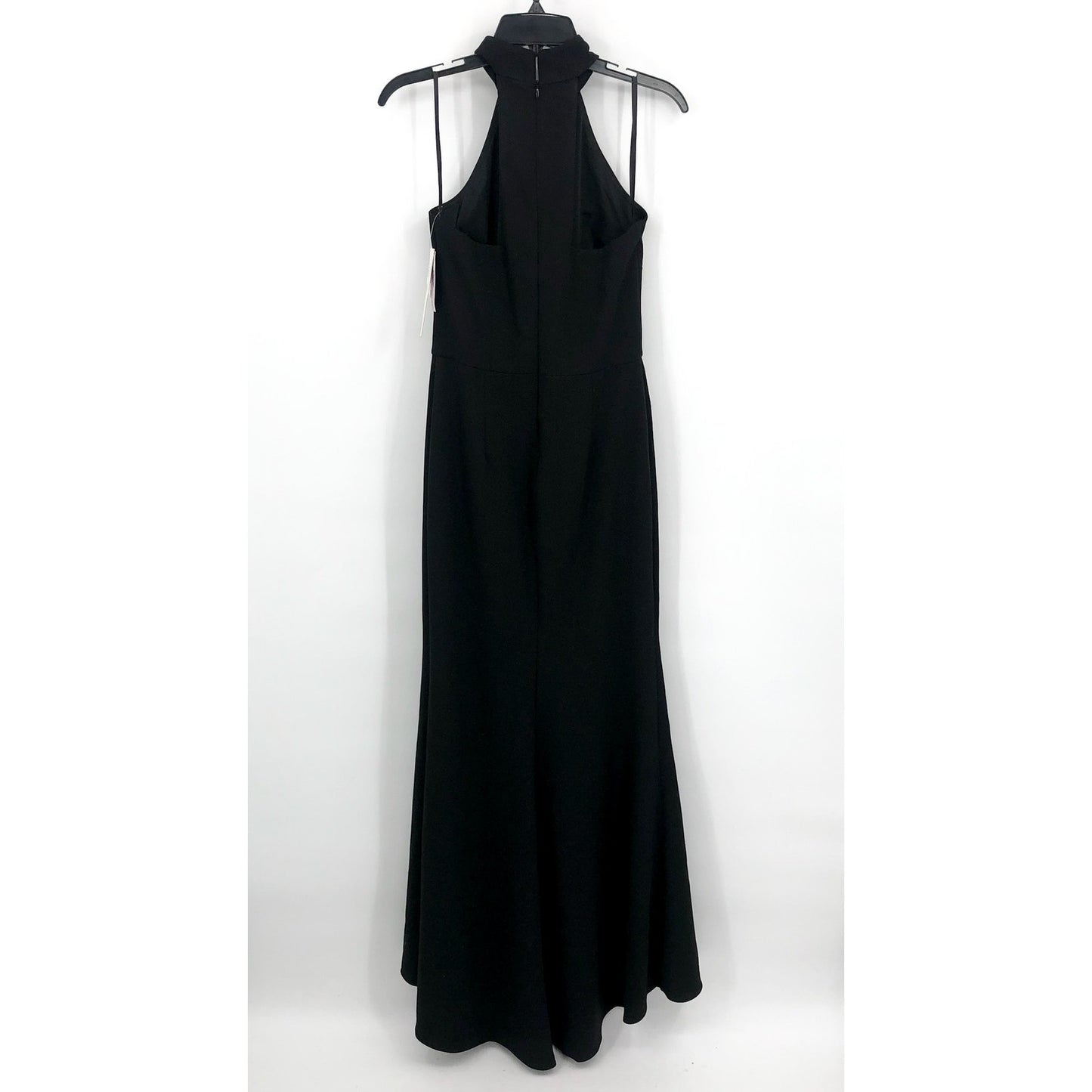 AQUA FORMAL Women's Halter Neck Slit Maxi Gown Size 4 Black Sleeveless NWT