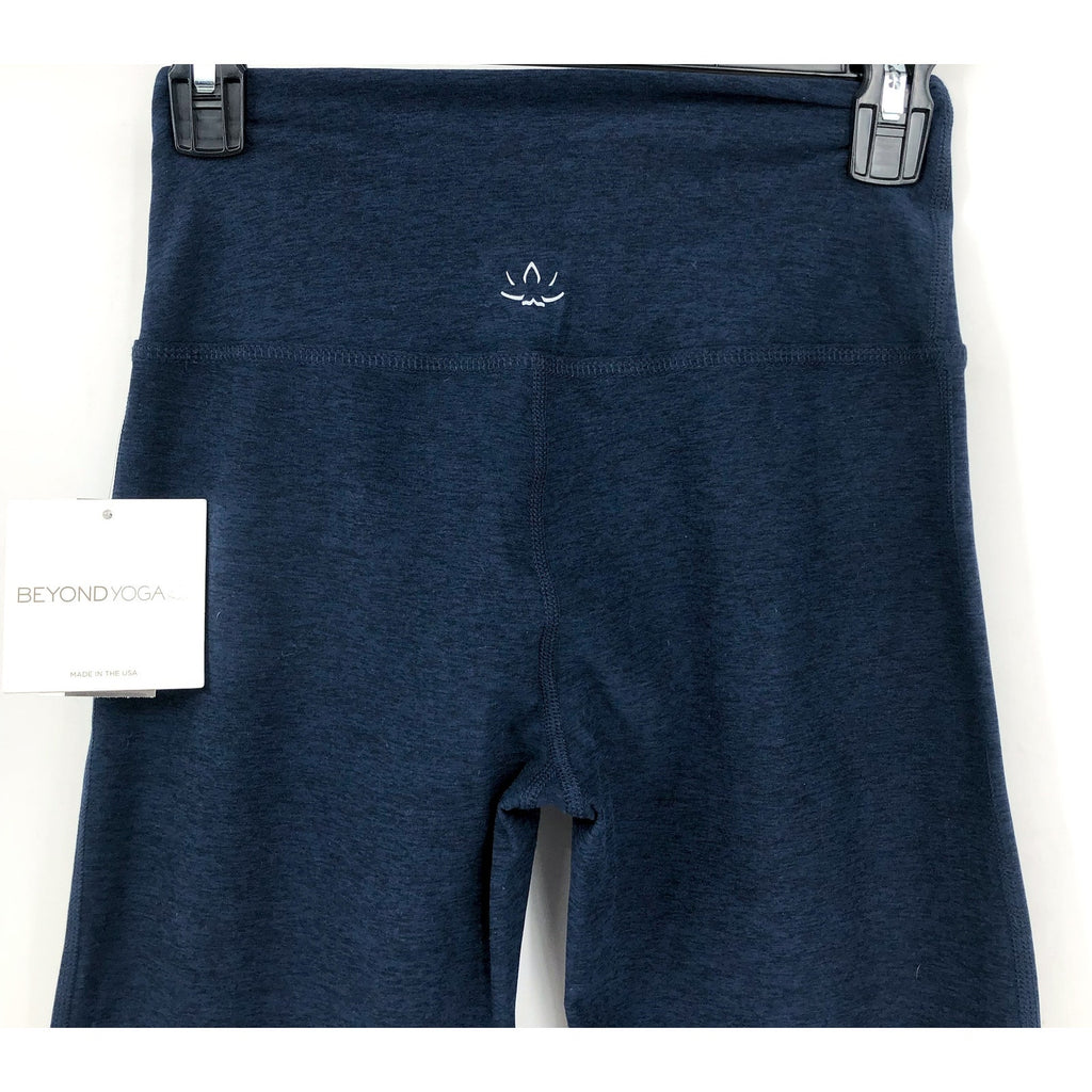 BEYOND YOGA Women's Practice Bootcut Pants Medium Navy Blue Spacedye NWT