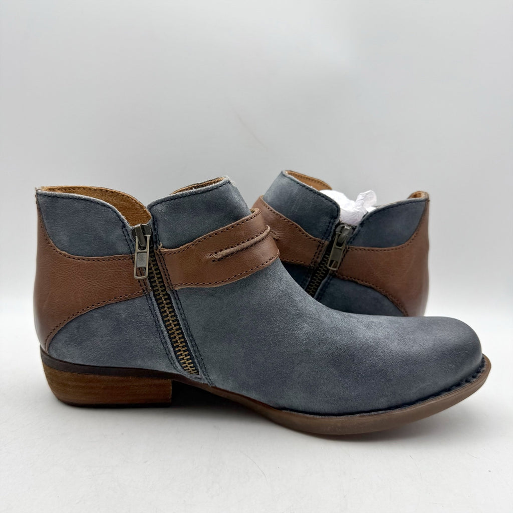 Born Womens Kati Ankle Booties US 8 M Blue Brown Leather NWOB