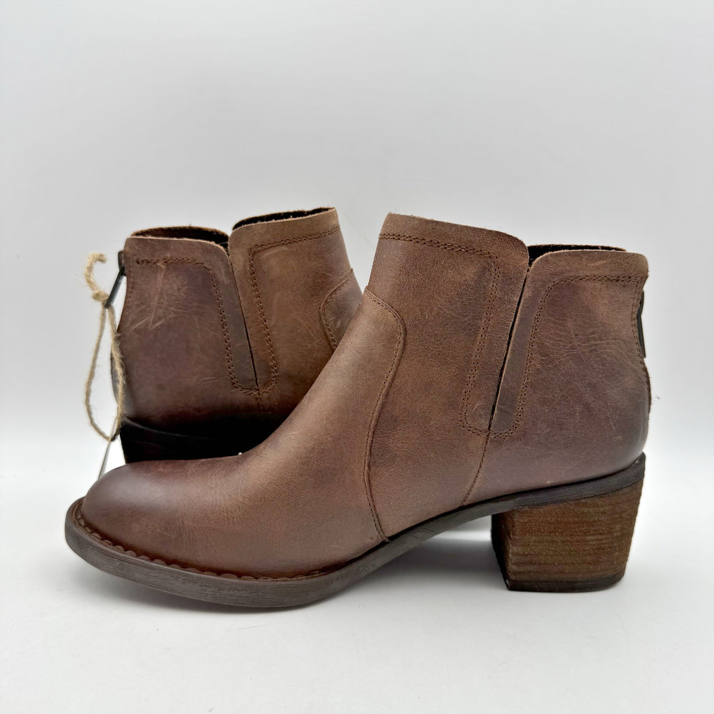 Born Womens Reece Ankle Booties Size 6.5 M EU 37 Brown Leather Boots NIB