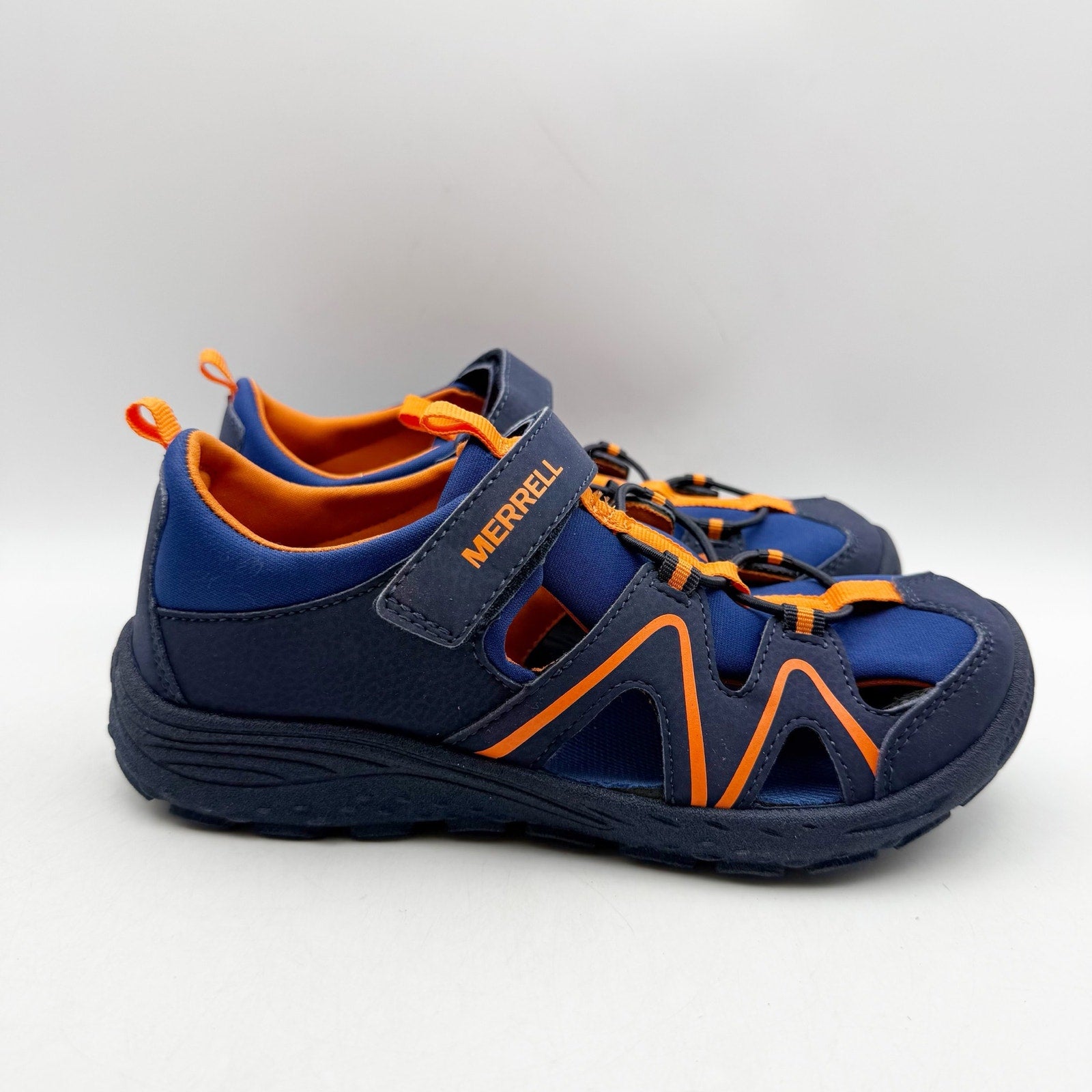 Merrell Big Kids Explorer Hydro Sandals US 4 M Blue Orange Water Resistant NWOB
