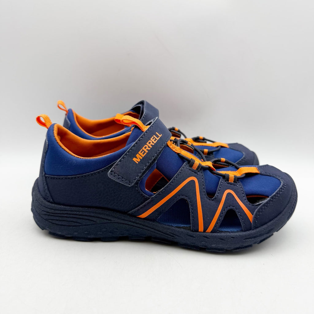 Merrell Big Kids Explorer Hydro Sandals Size 4 Blue Orange Water Resistant NWOB