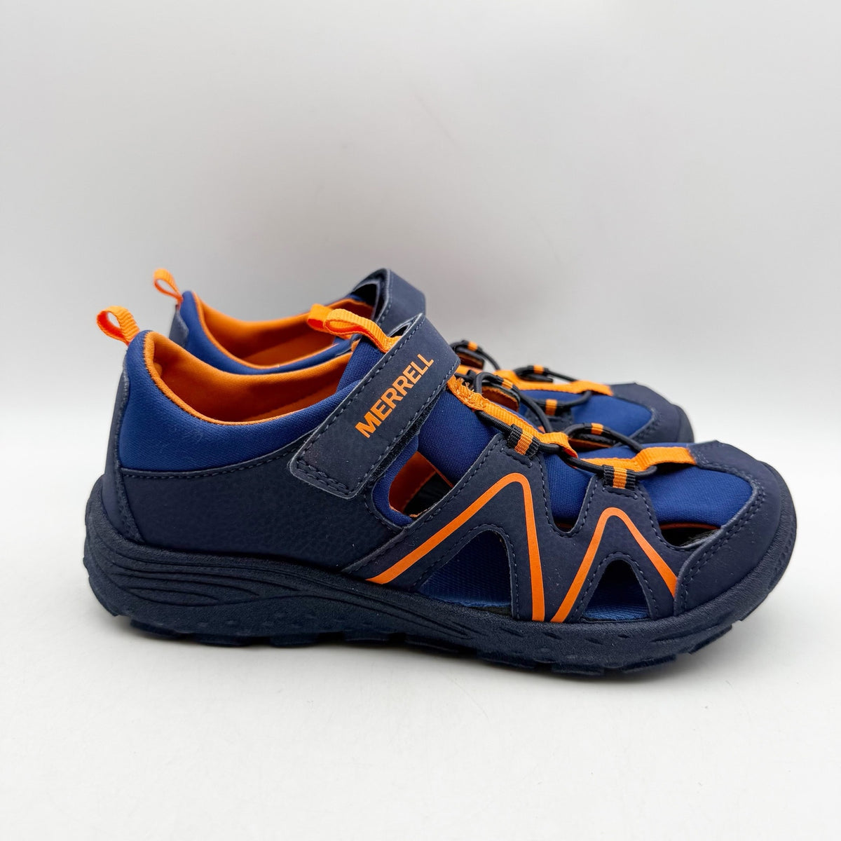 Merrell Big Kids Explorer Hydro Sandals Size 4 Blue Orange Water Resistant NWOB