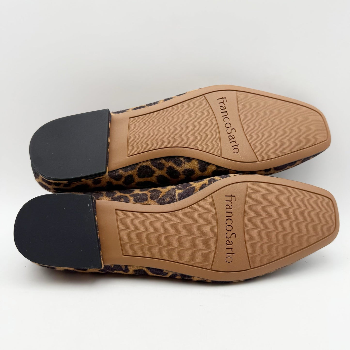 Franco Sarto Womens Vana Ballet Flat US 8 Wide EU 38.5 Brown Leopard Leather NIB