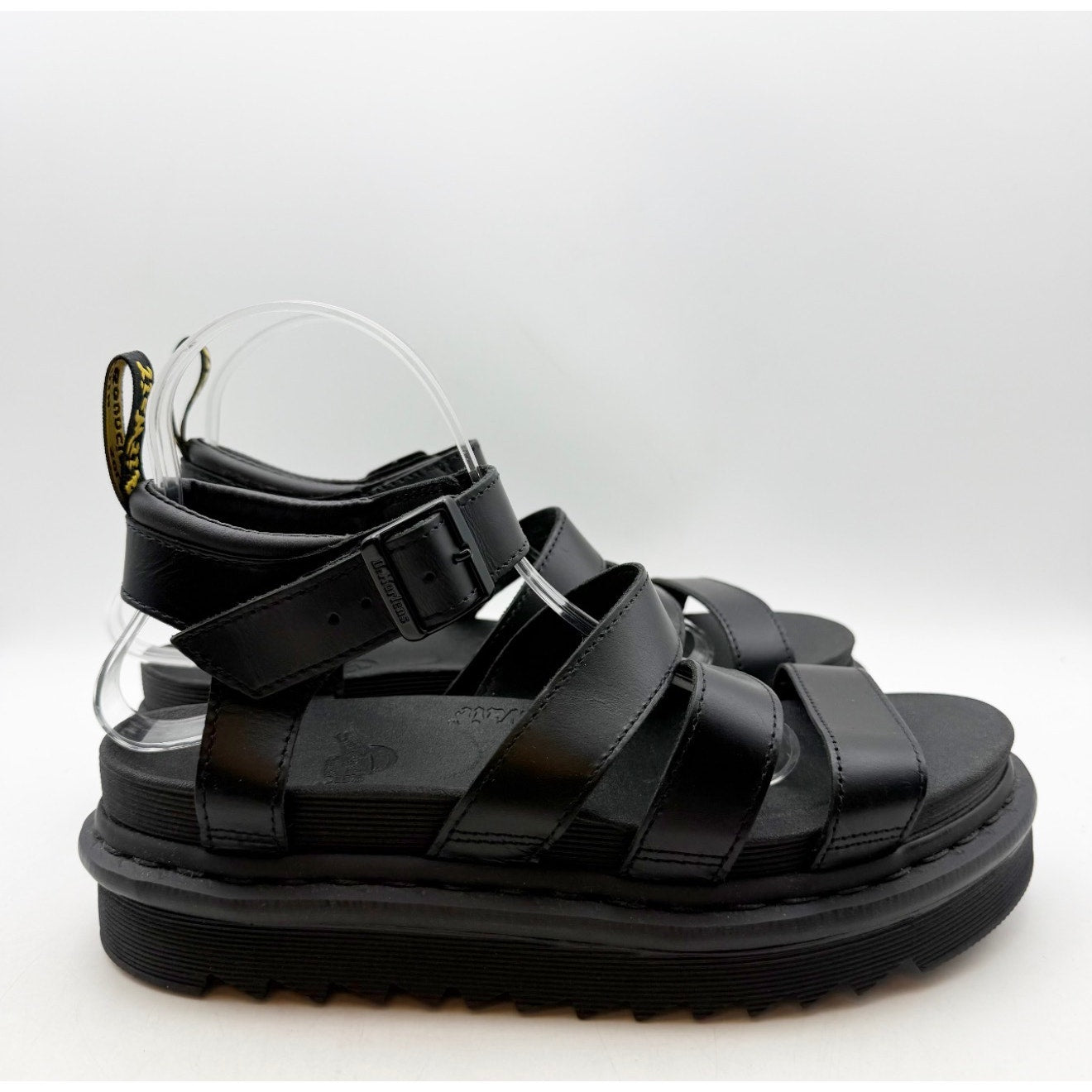 Dr. Martens Womens Blaire Sandals US 9 EU 41 Black Vegan Leather Platform NWOB