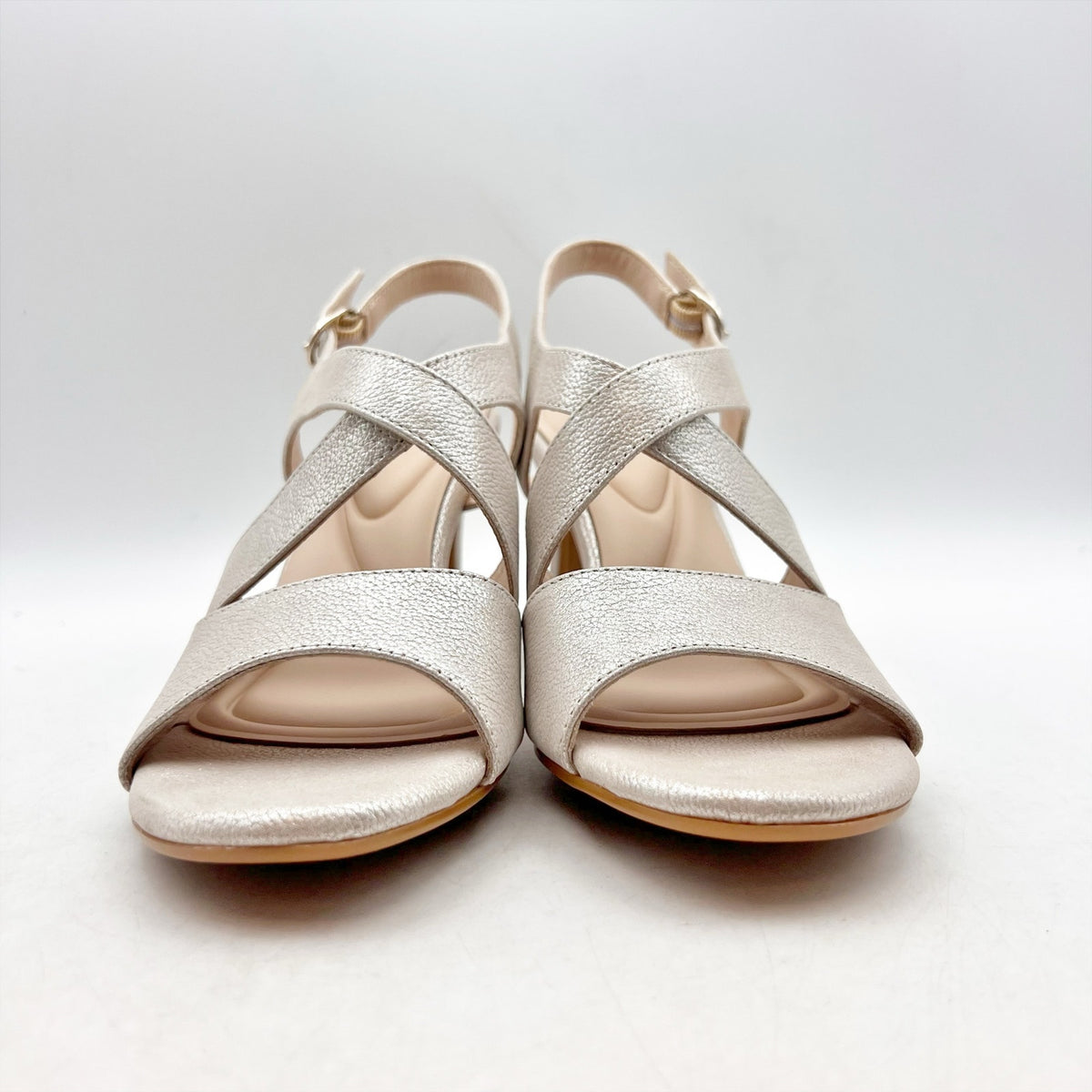 SOFFT Womens Jolene Heeled Sandals Size 7.5 EU 38.5 Champagne Leather NIB