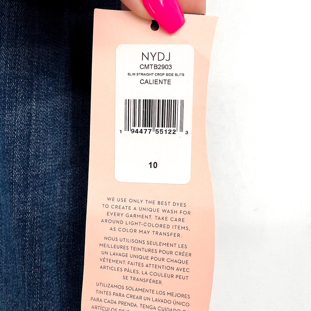 NYDJ Curves 360 Womens Slim Straight Crop Jeans Size 10 Caliente Blue NWT