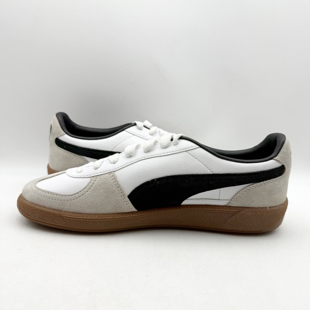PUMA Womens Palermo Low Casual Sneakers Size 9.5 White Grey Black Leather NWOB