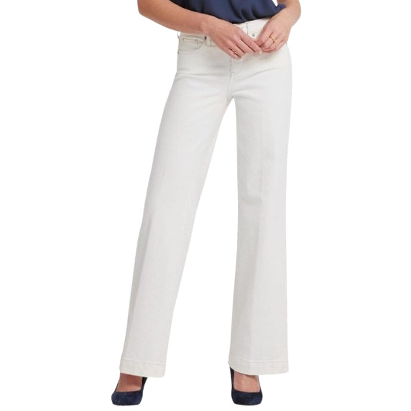 NYDJ Women's Teresa Wide Leg Jeans Size 12 Winter White Stretch NWT