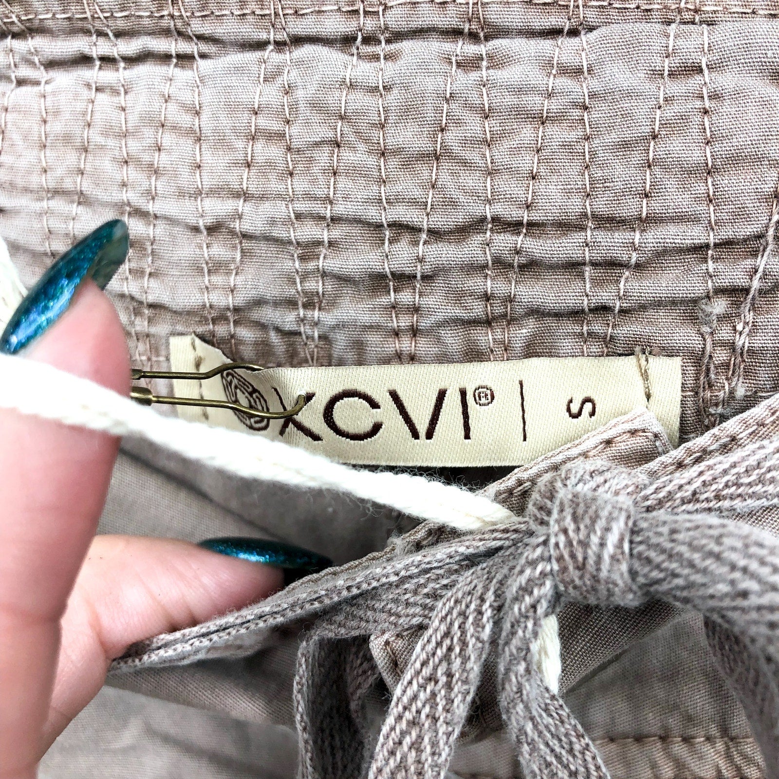 XCVI Women's Willowy Wide Leg Pants Small Mink Tan Stretch Poplin NWT