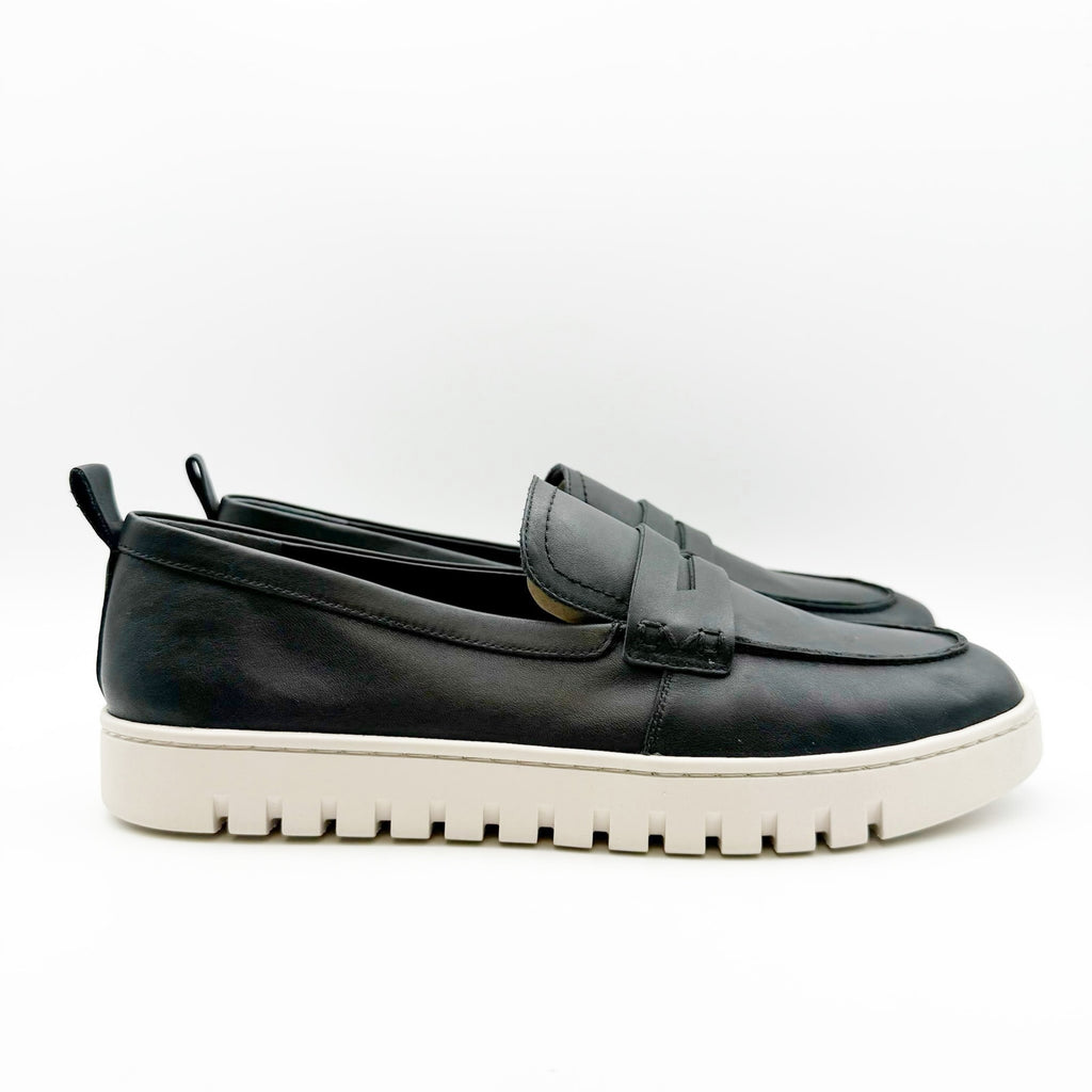 VIONIC Womens Uptown Loafers Size 12 WIDE Black Leather Slip-ons NIB