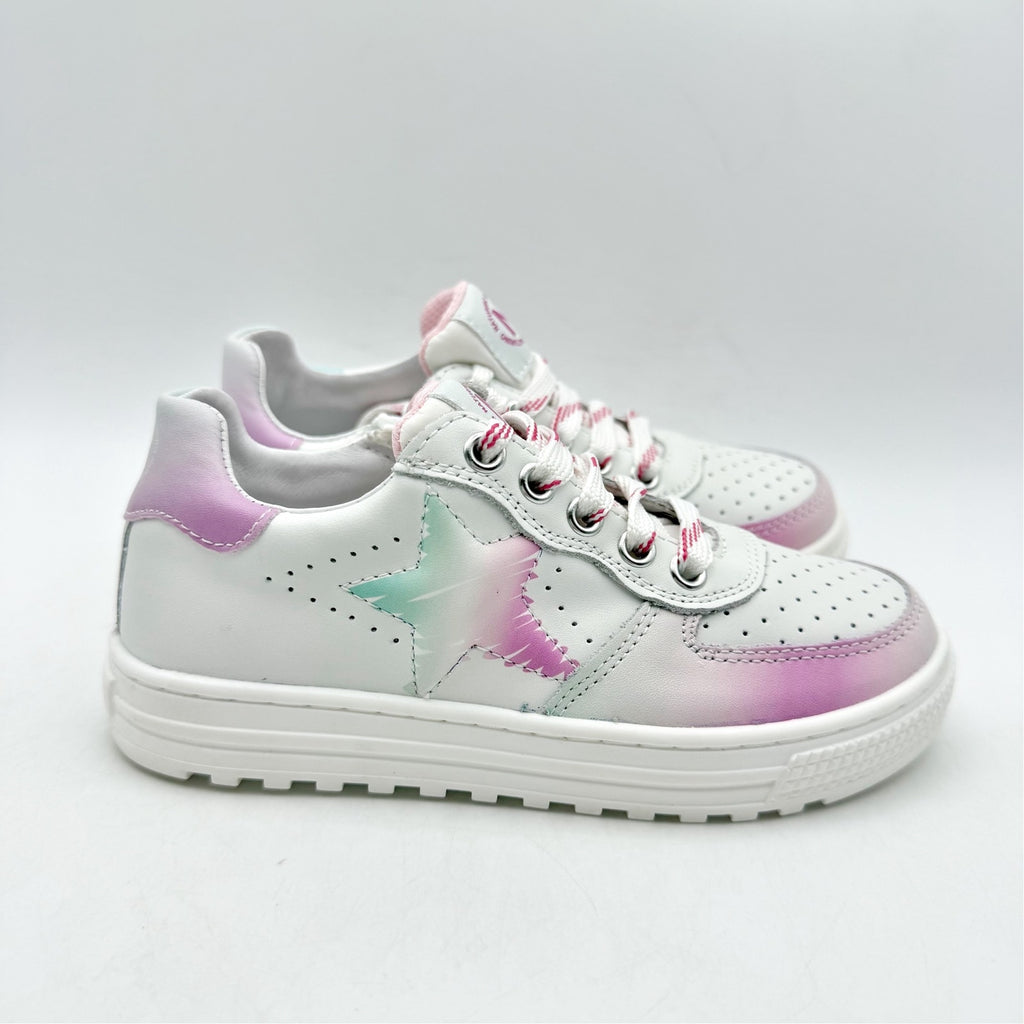 Naturino Girls Hess 2 Vl Sneakers EU 28 US 11 White Pink Blue Leather NWOB