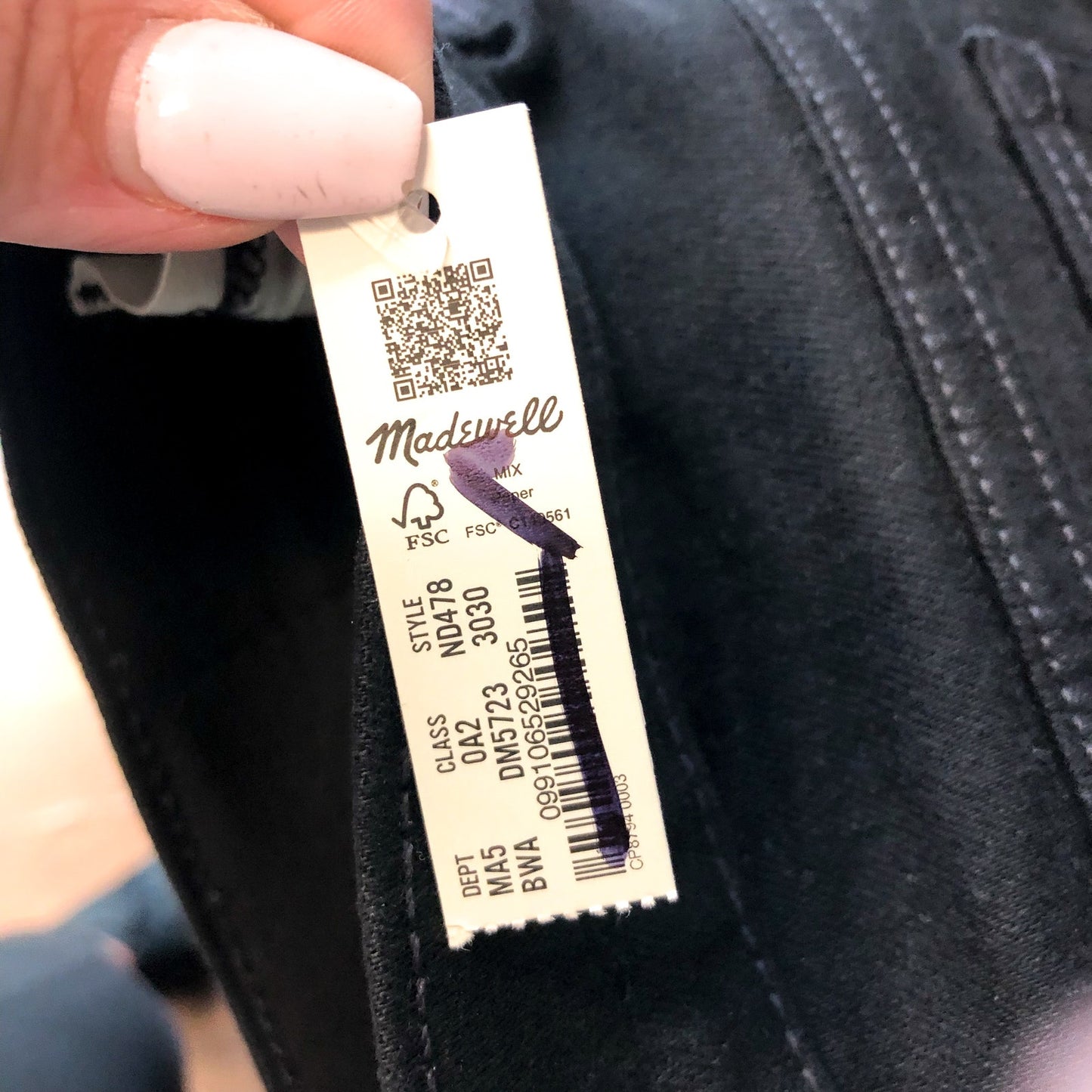 MADEWELL Men's Athletic Slim Jeans 30x30 Black Bainhart COOLMAX ND478 NWT