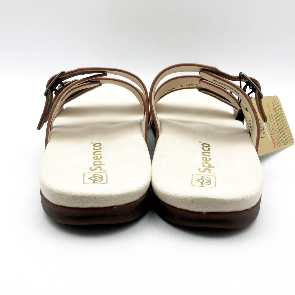 Spenco Womens Orchid Saddle Sandals 7.5 Wide EU 38D Cheetah Brown NIB