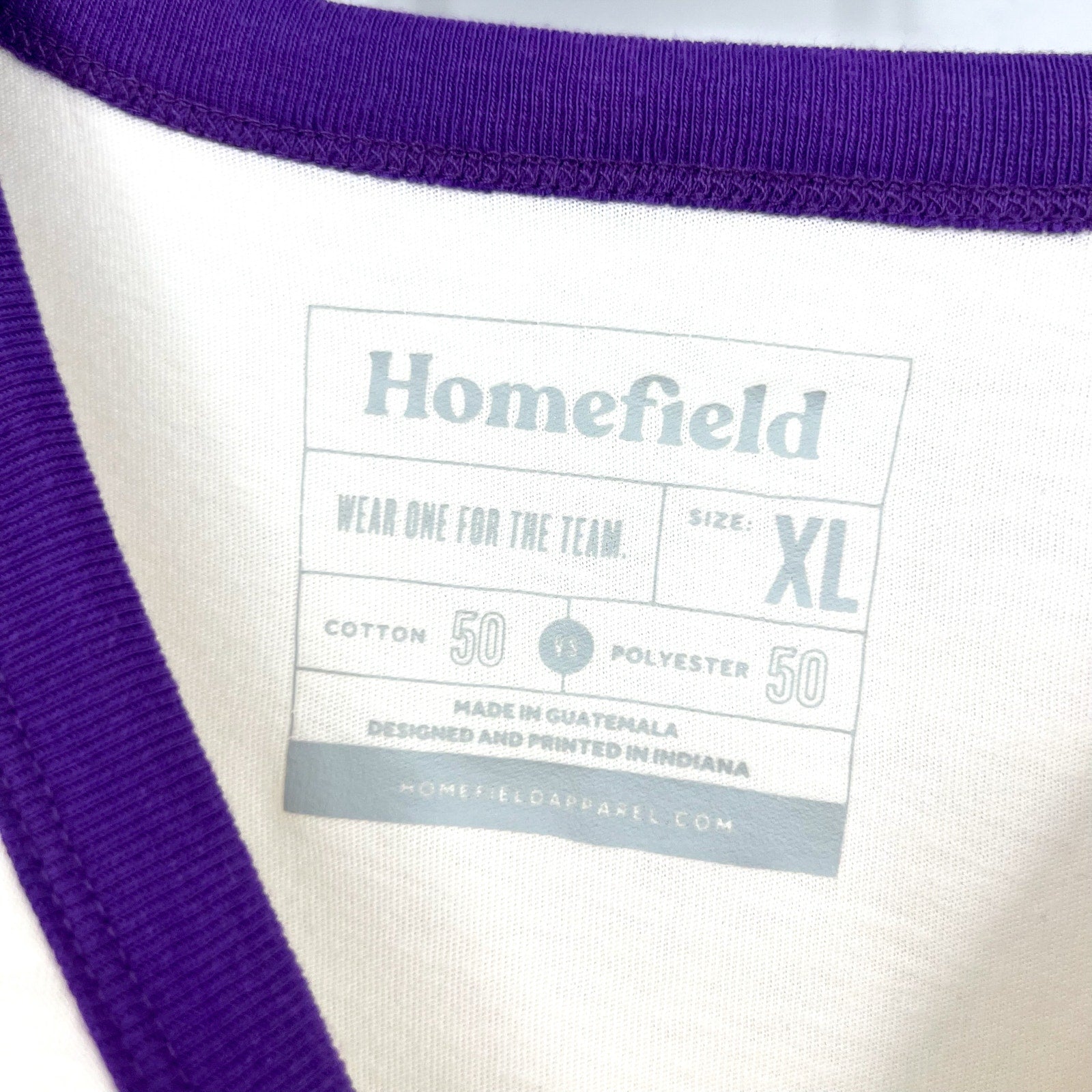 HOMEFIELD Womens LSU Retro Script Graphic T Shirt XL Off White Short Sleeve NWT
