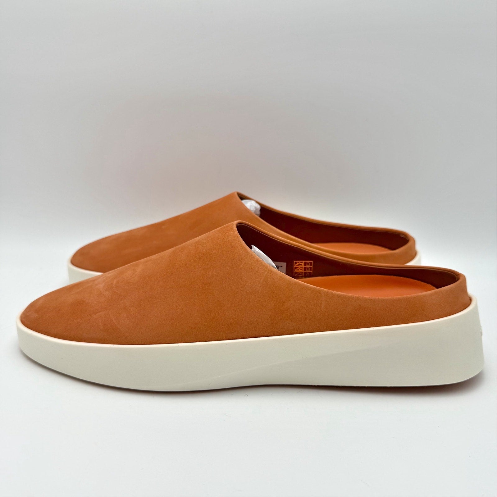 Wolf & Shepherd Cruise Mule Slip On Shoes Mens 8 Womens 10 Orange Suede NIB