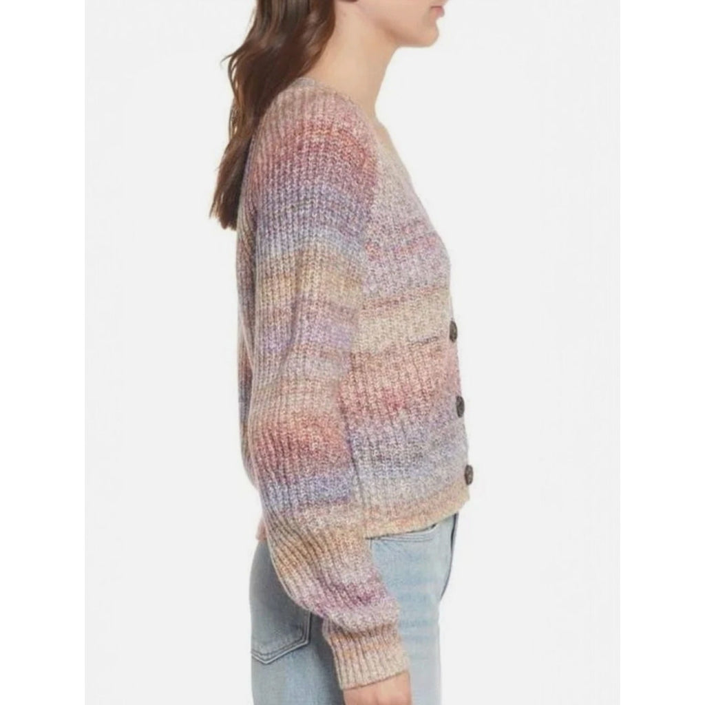 RAILS Womens Josie Space Dye Cardigan XL Multi Amethyst Cotton Blend Sweater NWT