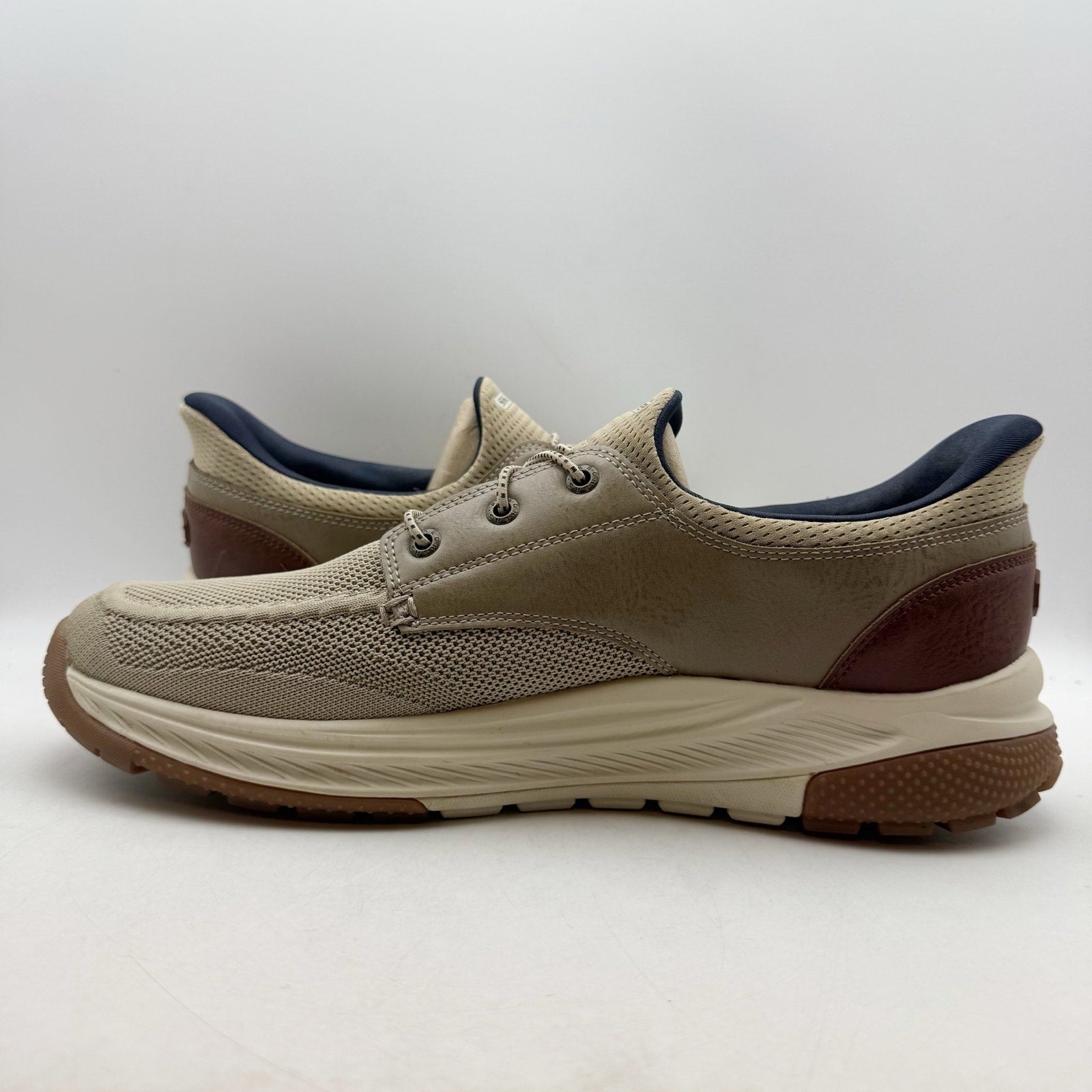SKECHERS Mens Meroe - Alden Slip On Boat Shoes US 13 WW Taupe Tan Sneakers NWT
