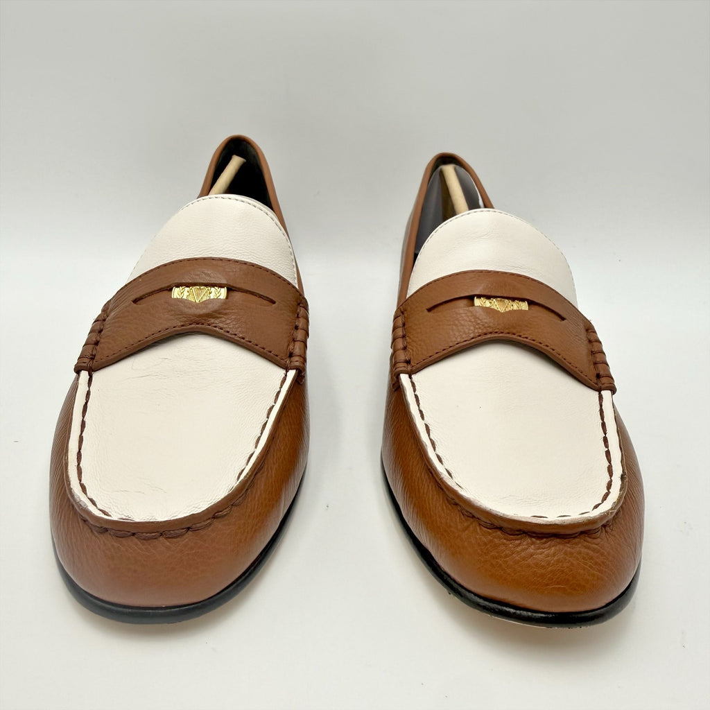Veronica Beard Womens Penny 2 Loafers Size 10 M Caramel Brown Leather NIB
