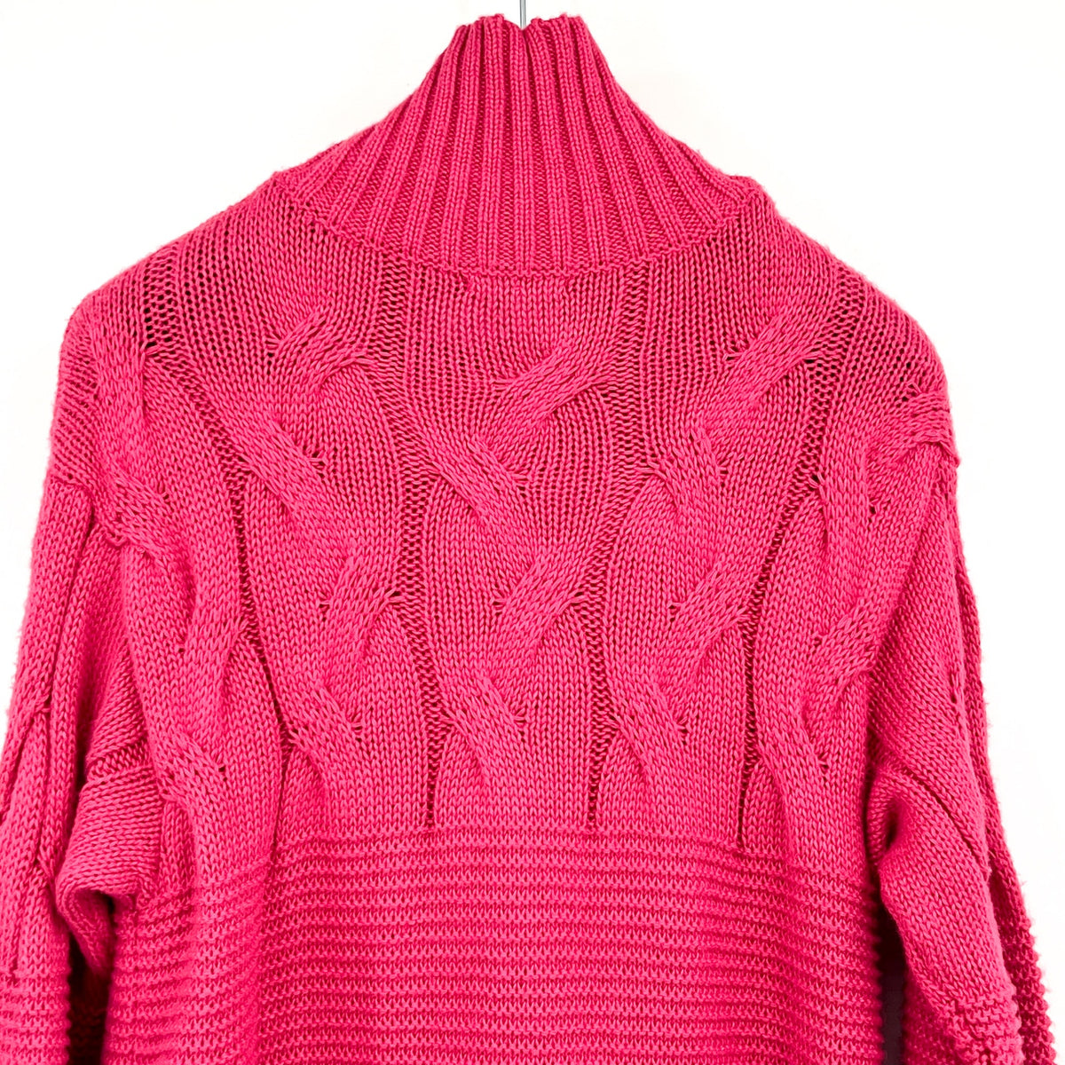 STITCHDROP Women's Turtleneck Sweater Mini Dress Medium Pink Magenta NWT