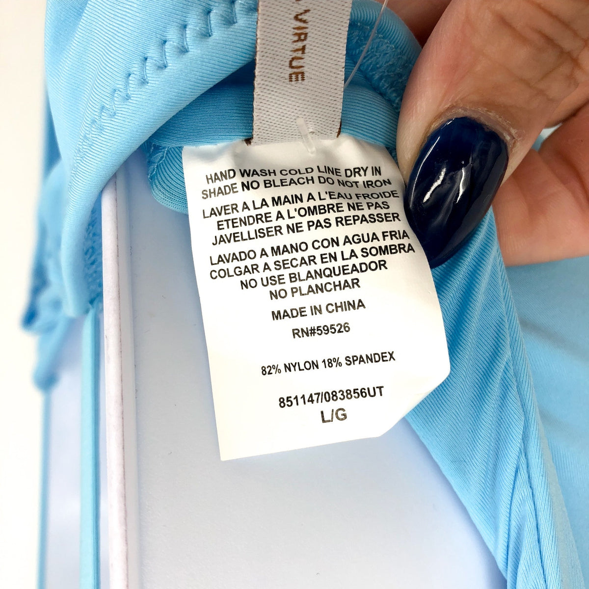 BECCA Color Code Viviana V Wire Plunge One Piece Large Ice Blue Open Back NWT