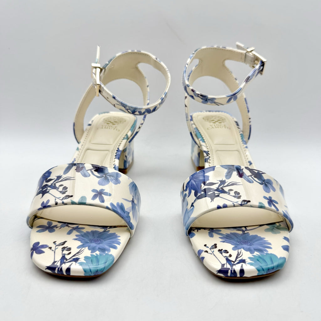 Vince Camuto Womens Acaylee Heeled Sandals US 6.5 M EU 37 Blue Floral NIB