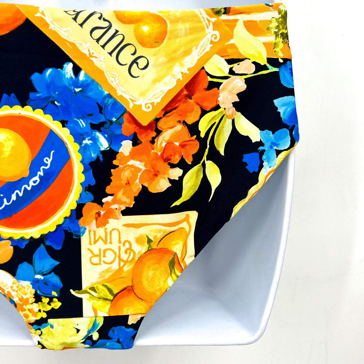 SEAFOLLY Women's Ciao Bella Hipster Bikini Pant Size 10 Blue Yellow Printed NWT