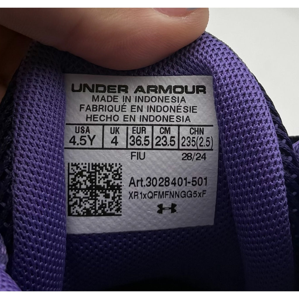 Under Armour Kids Curry 3Z 24 Basketball Shoes YOUTH SIZE 4.5 Purple NWOB