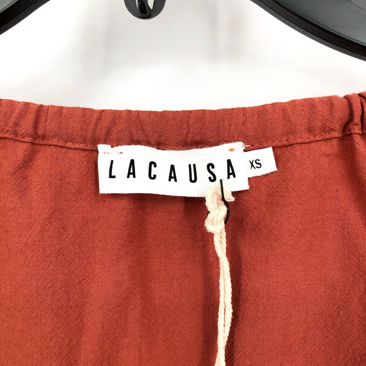 LACAUSA Women's Tate Tiered Midi Dress XS Rustic Orange Long Sleeve NWT