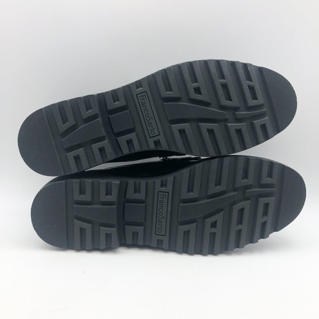 Franco Sarto Womens Cassandra Loafers US 8 M Black Vegan Patent Leather NIB