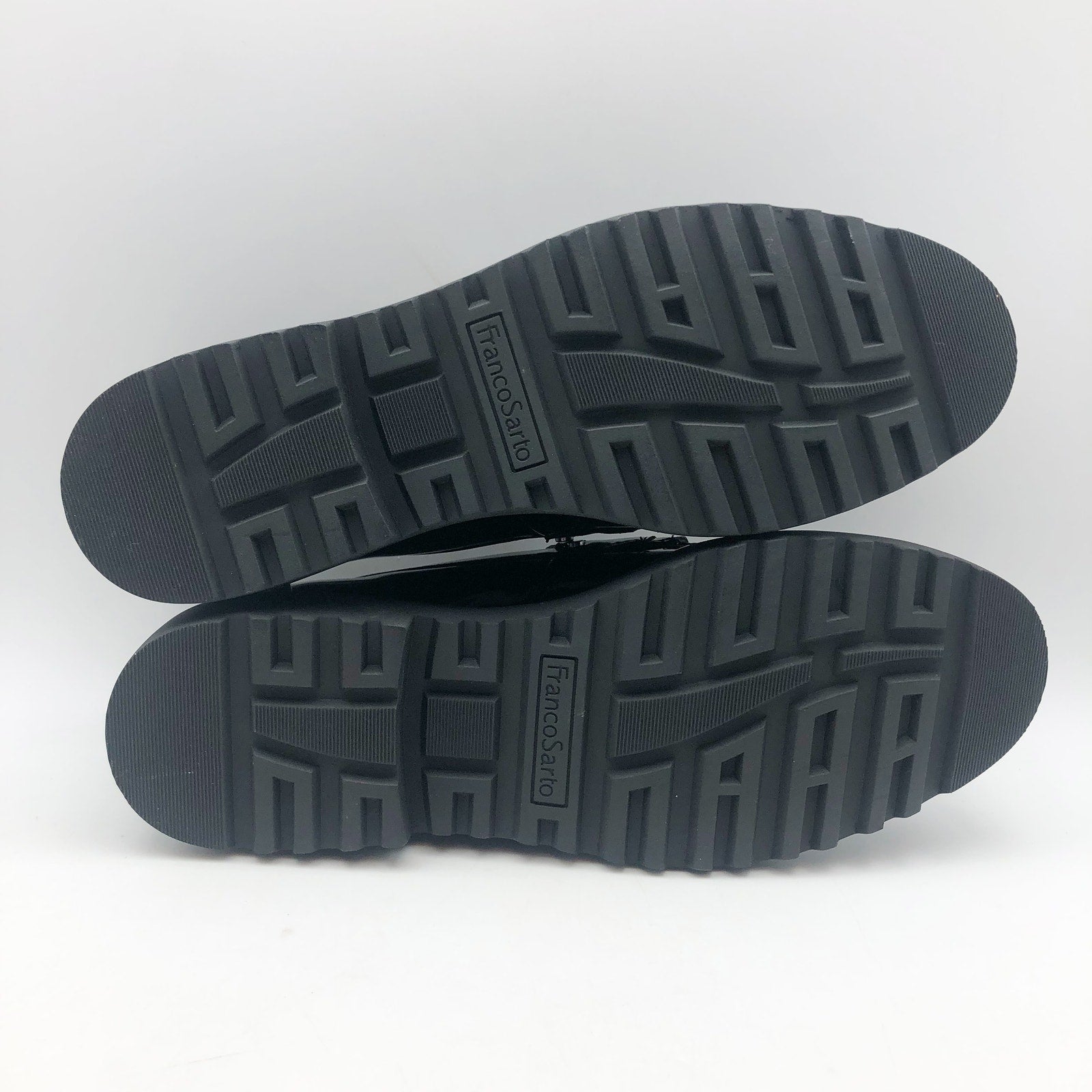 Franco Sarto Womens Cassandra Loafers US 8 M Black Vegan Patent Leather NIB