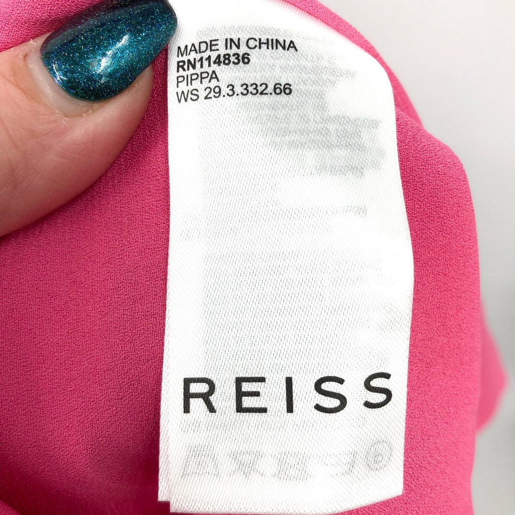REISS Women's Pippa Floral Printed Midi Dress Size 12 Pink Sleeveless NWT