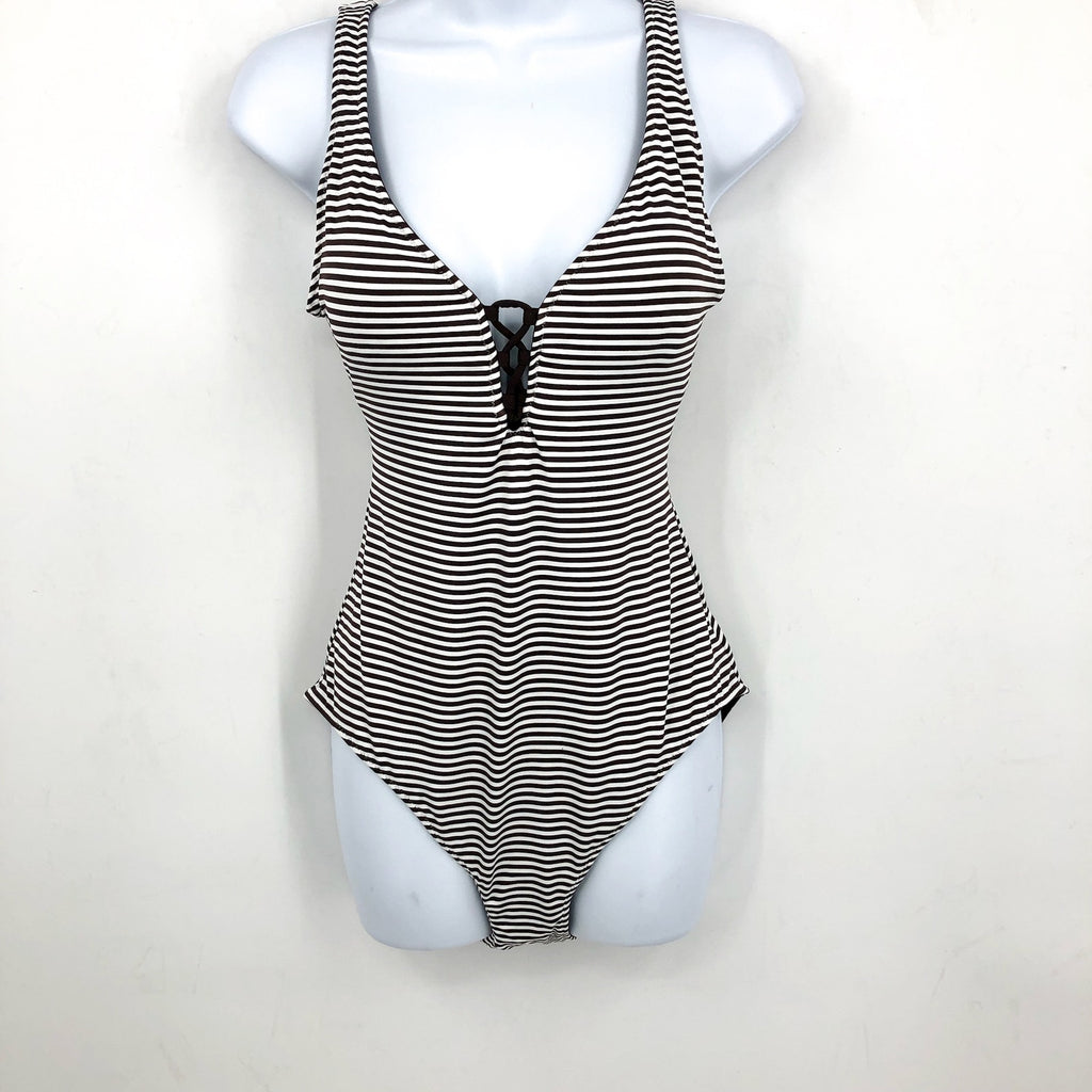 TOMMY BAHAMA Breaker Bay Reversible One-Piece Swimsuit Size 14 Brown NWT