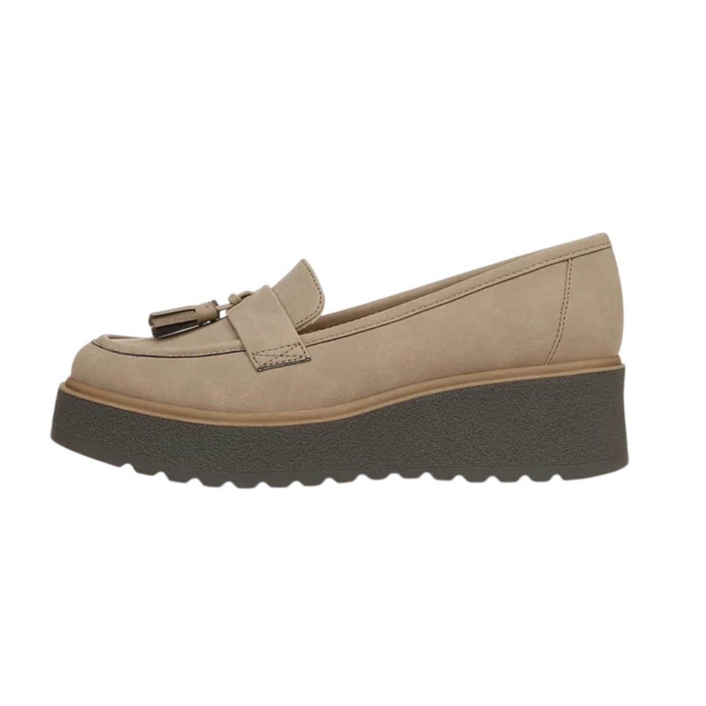 Soul Naturalizer Womens Josie Loafers US 7 Wide EU 37 Taupe Slip On NIB