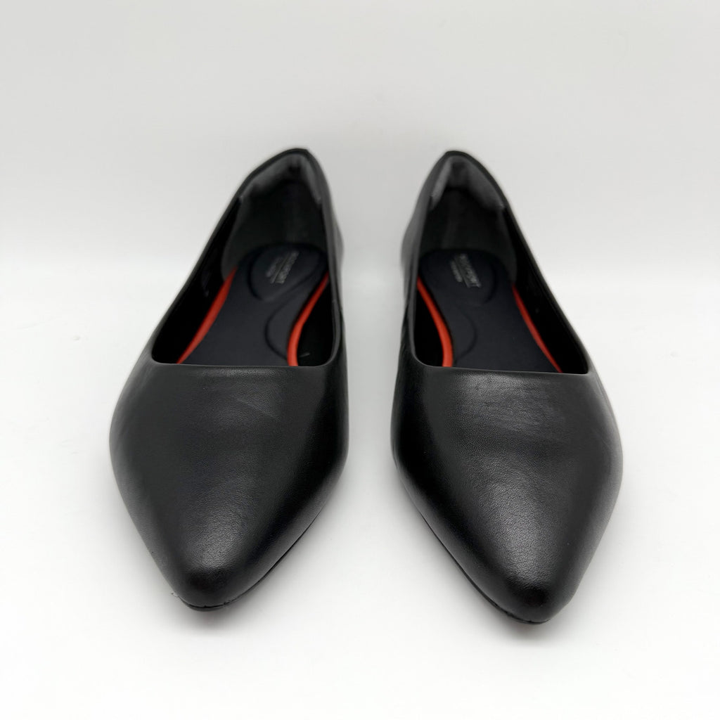Rockport Womens Total Motion Adelyn Ballet Flats US 6.5 Wide Black Leather NIB