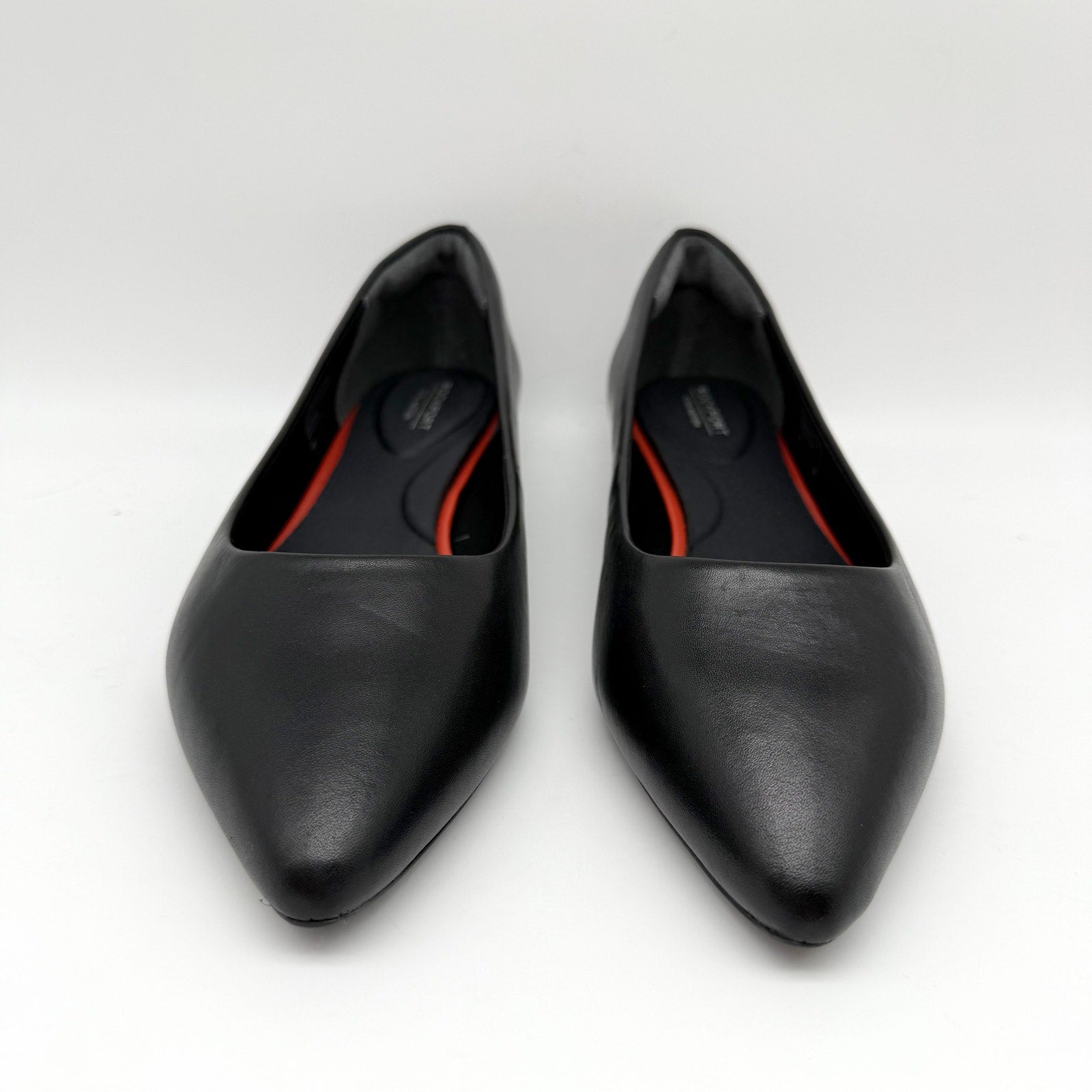 Rockport Womens Total Motion Adelyn Ballet Flats US 6.5 Wide Black Leather NIB
