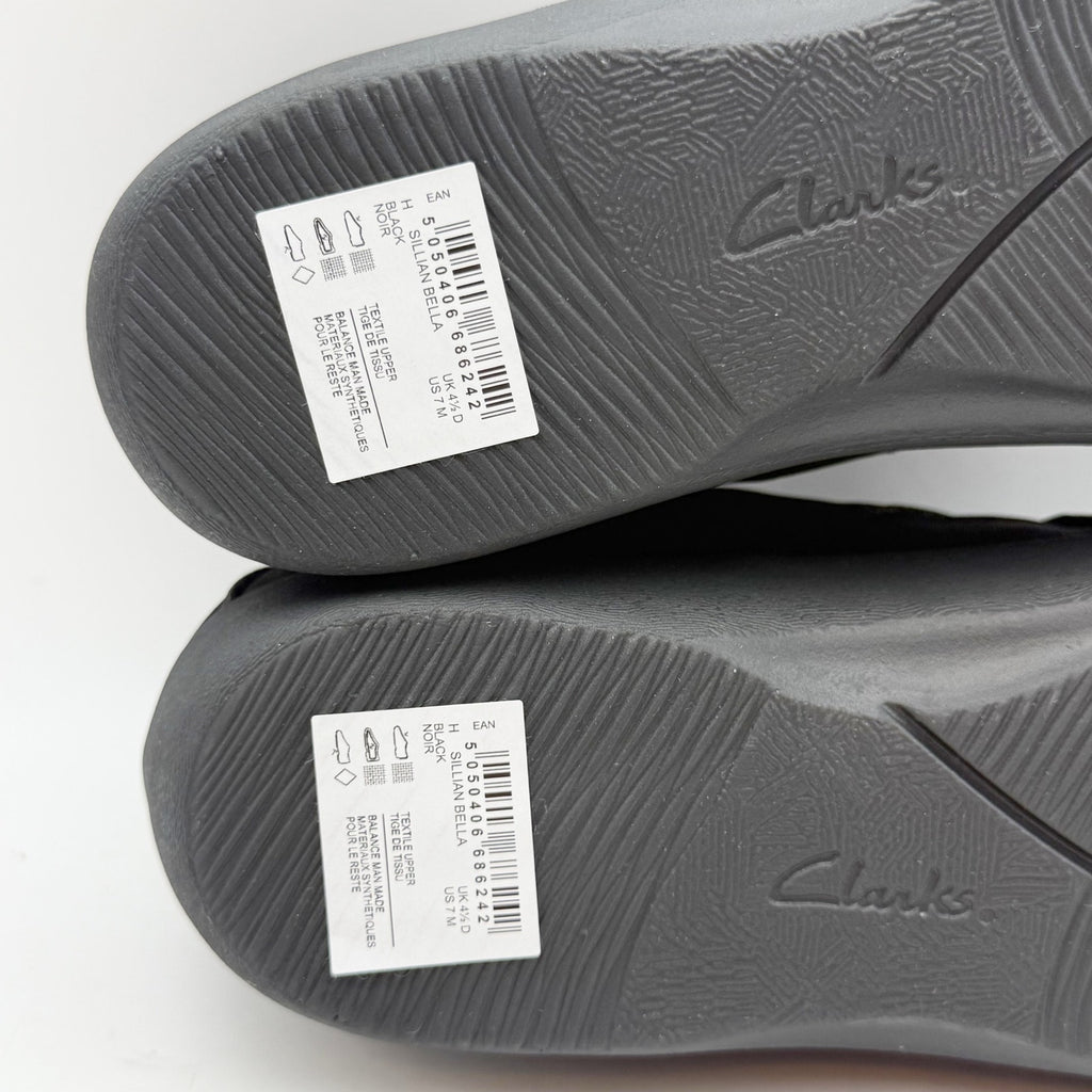 Clarks Womens Sillian Bella Mary Jane Shoes Size 7 M Black Vegan Nubuck NIB