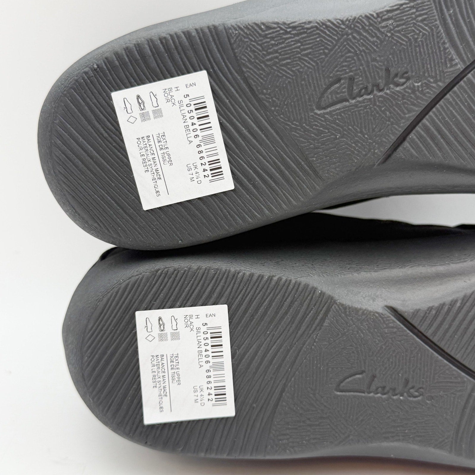 Clarks Womens Sillian Bella Mary Jane Shoes Size 7 M Black Vegan Nubuck NIB