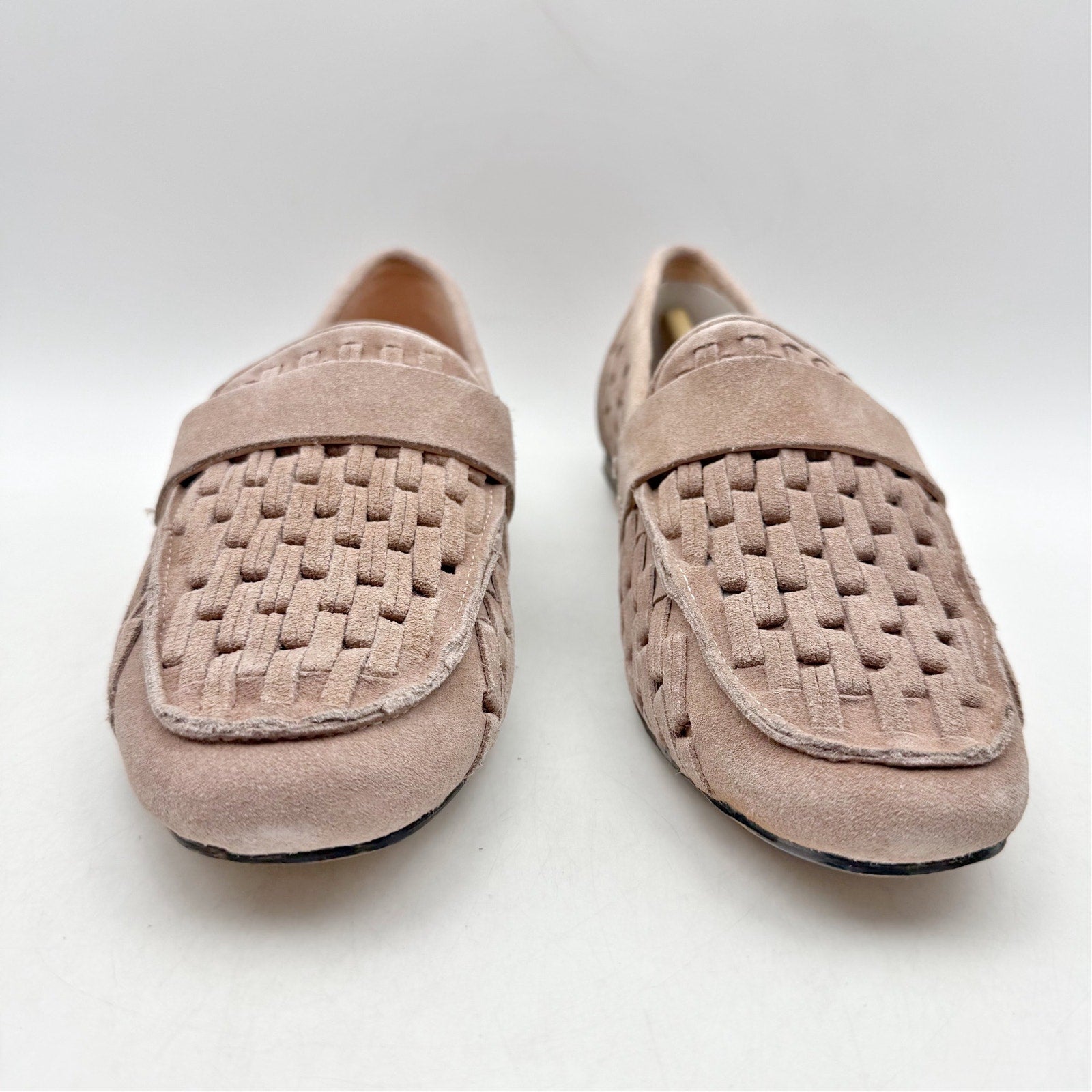 Diba True Womens Age Less Flat Loafers US 7 EU 38 Pink Suede Woven NWOB
