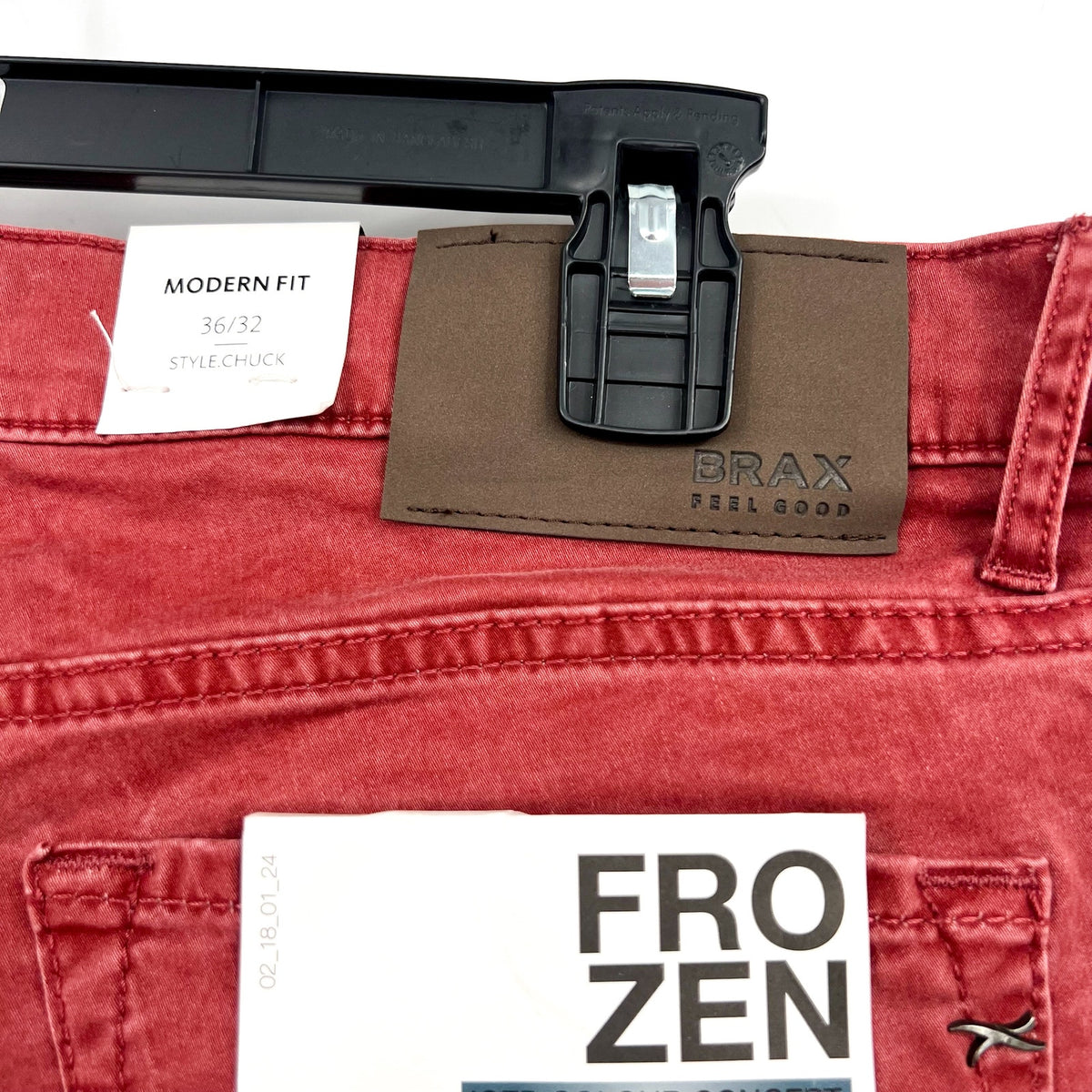 BRAX Men's Chuck Modern Fit Chino Pants 36x32 Burnt Red Frozen Color NWT