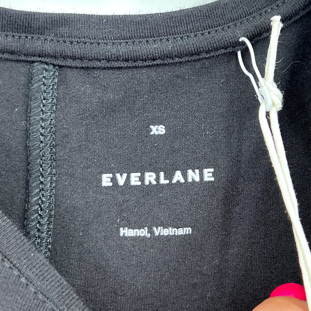 EVERLANE Women's The Supima Form Tank Top XS Black Sleeveless Crewneck NWT
