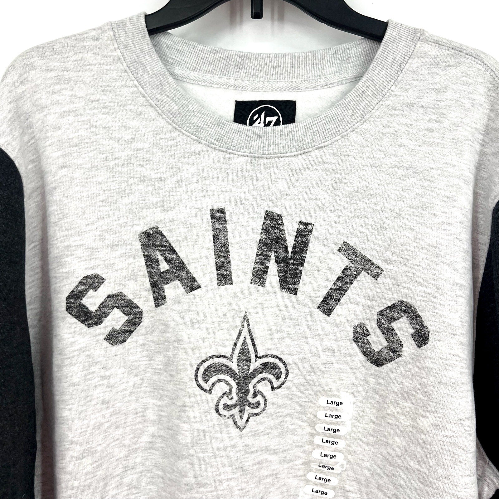 47 BRAND Mens New Orleans Saints Fells Blvd Sweatshirt Large Grey NWOT