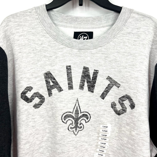 47 BRAND Mens New Orleans Saints Fells Blvd Sweatshirt Large Grey NWOT