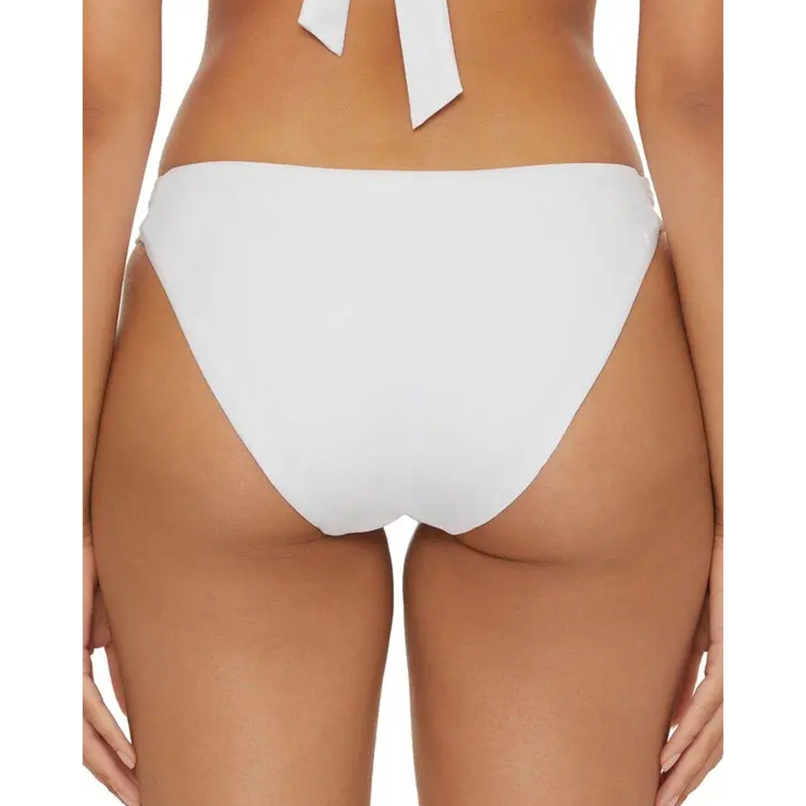 BECCA Women's Colette American Fit Bikini Bottom Small White Cheeky Coverage NWT