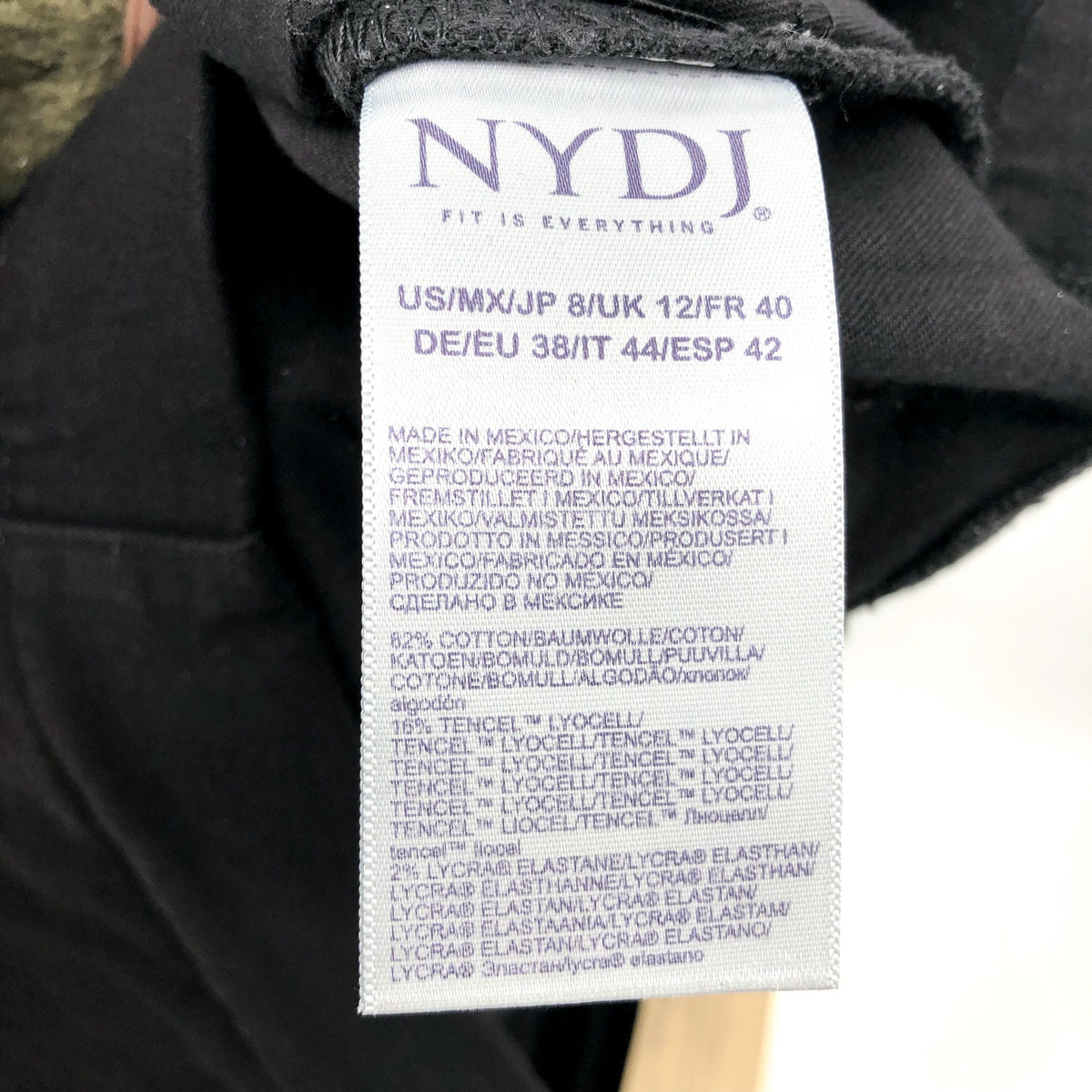 NYDJ Women's Bailey Relaxed Straight Jeans Size 8 Black Rinse Pull On NWT