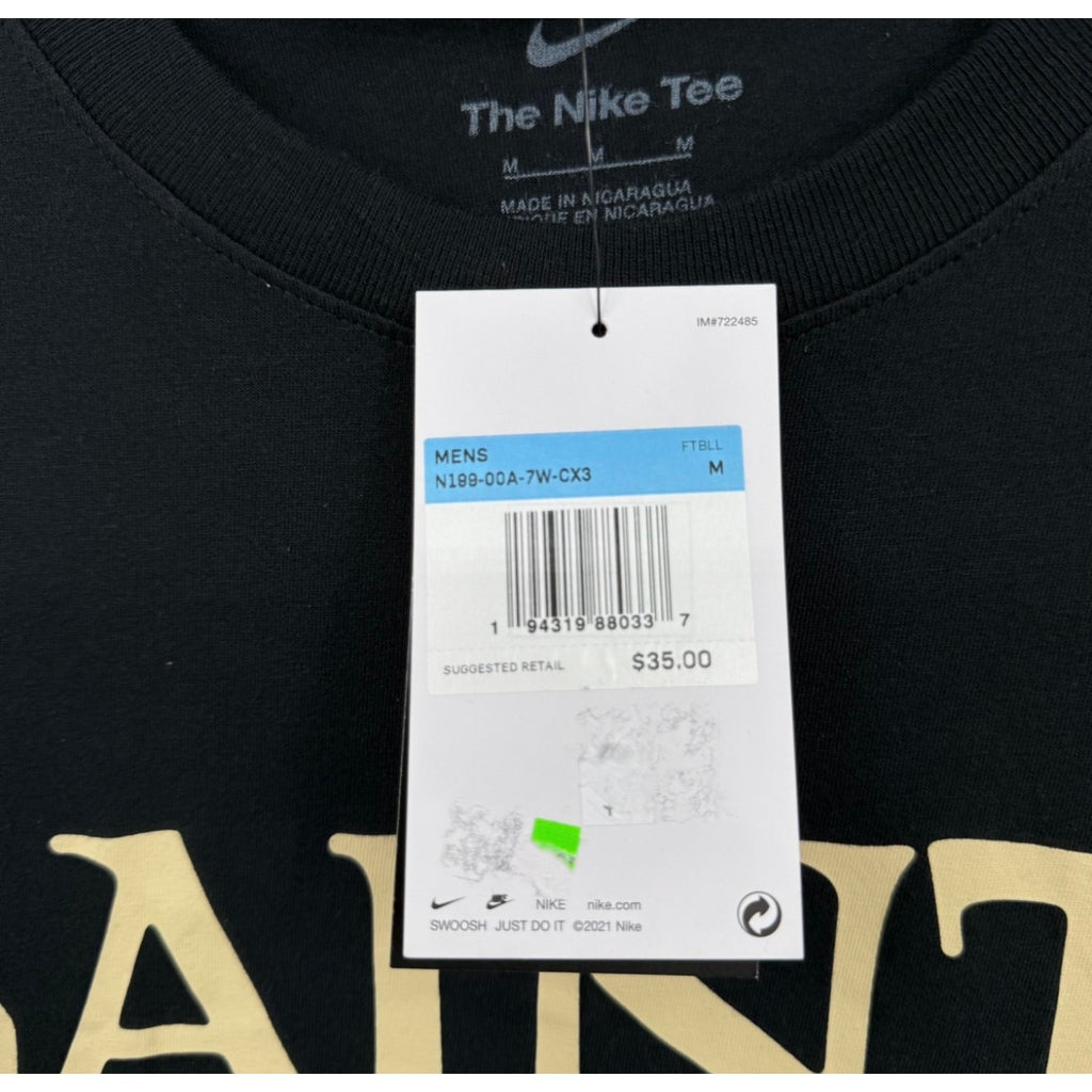 NIKE Mens New Orleans Saints Wordmark Essential T-Shirt Medium Black NWT N19900A